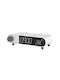 Ksix Retro Tabletop Digital Clock with Alarm & Wireless Charging White BXCQI15B