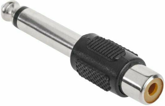 Konverter 6.3mm männlich zu RCA weiblich Schwarz 1Stück (ZLA0288)