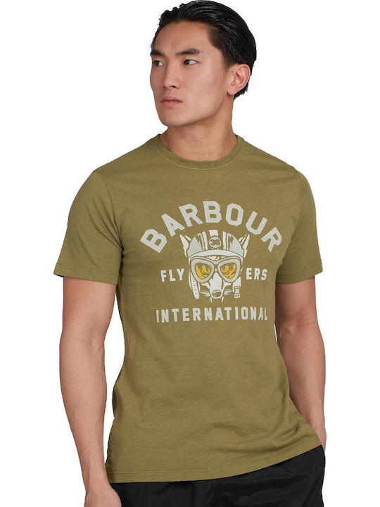 Barbour T-shirt Bărbătesc cu Mânecă Scurtă Kaki MTS0816GN27