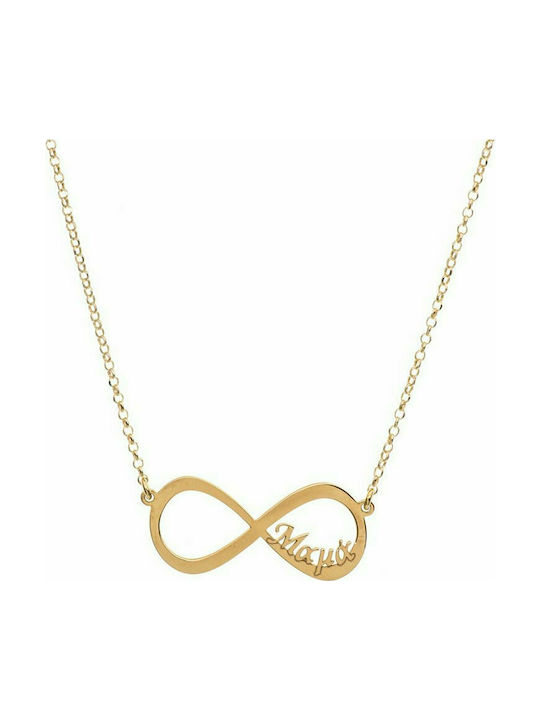 Infinity necklace mom made of gold plated silver