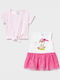Kinderkleid Ärmellos Tüll Set mit Bluse Rosa
