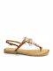 Gioseppo Leder Damen Flache Sandalen Flatforms in Tabac Braun Farbe