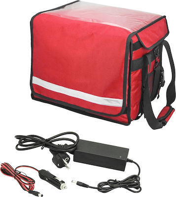 Food Delivery Bag 20lt with Belt 34x24x25cm Red