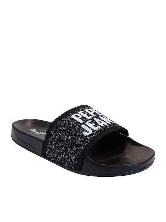 Pepe Jeans Slides σε Μαύρο Χρώμα