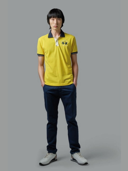 La Martina Men's Short Sleeve Blouse Polo Yellow