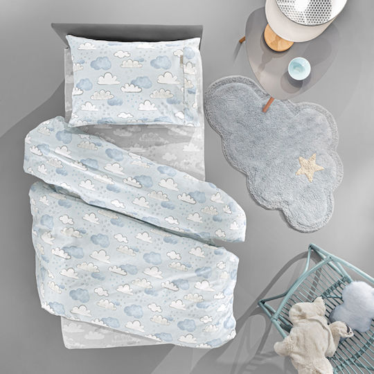 Guy Laroche Cloudy Комплект Детски Плик за Завивка Единичен с Калъфка Памучен светлосиньо 165x225бр