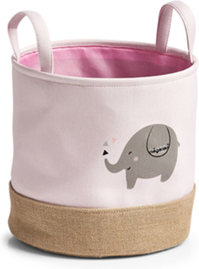 Kinder Aufbewahrungskorb aus Stoff Elephant Rosa 1Stück