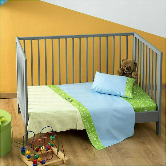 Zouzounia Bambouras Baby Sheets Set Crib Cotton Multicolored 120x160cm 3pcs