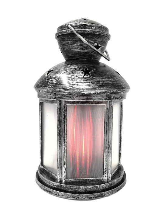 Garkost Creations Gardikiotis Decorative Lamp Lattern LED Battery Silver