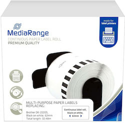 MediaRange Тαινя Етикетографа 30.4m x 62mm в Бял Цвят MRBDK22205 MediaRange Тαινя Етикетографа 30.4m x 62mm в Бял Цвят MRBDK22205