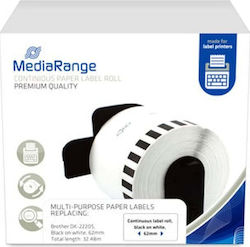 MediaRange Ταινία Ετικετογράφου 30.4m x 62mm σε Λευκό Χρώμα MRBDK22205