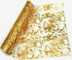 Paper Misc Fabrics for Wedding Favor Ρολό Δίχτυ με Φύλλα Χρυσού 29εκ. 9m