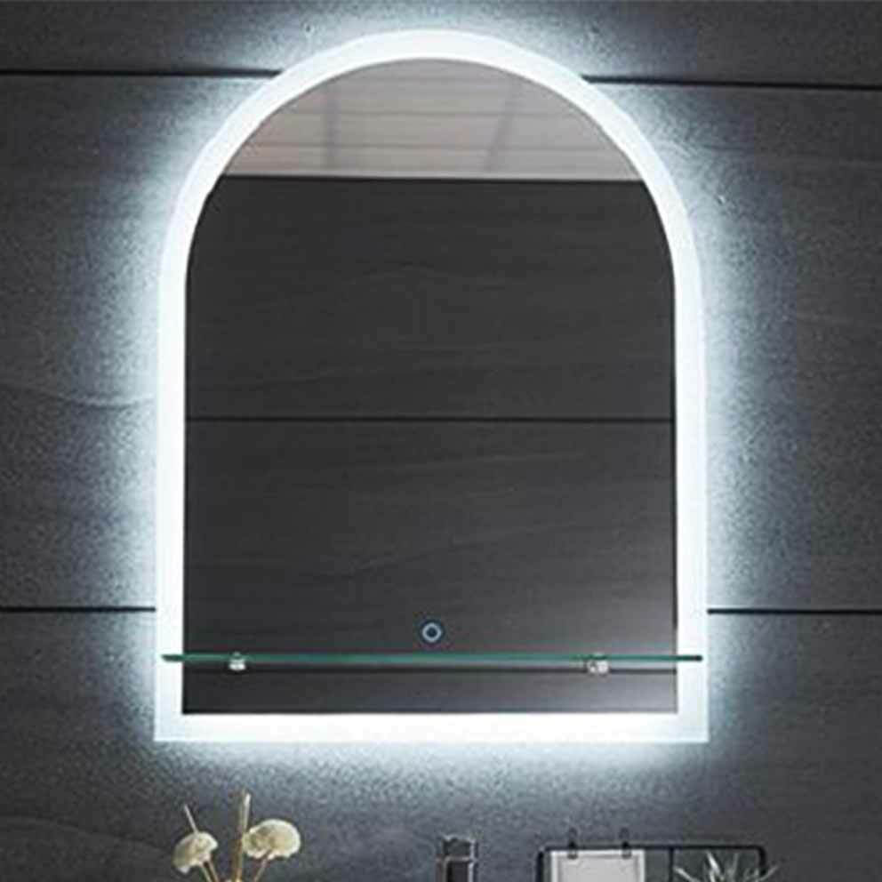 Gloria Solo Semicircular Bathroom Mirror without Frame with LED Light
