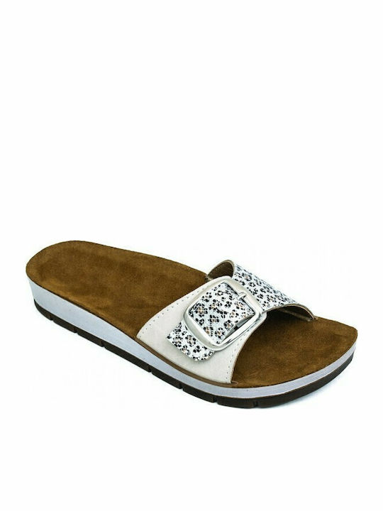 Sandale Casual Damă Anatomici Din Piele Argintii