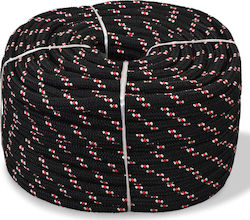 vidaXL Knitted 8mm Polypropylene Rope 500m Μαύρο