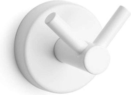 Karag Άγκιστρο Μπάνιου Διπλό με Βίδες ​6x6cm White Matt