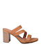 Sante Women's Sandals Tabac Brown with Chunky High Heel