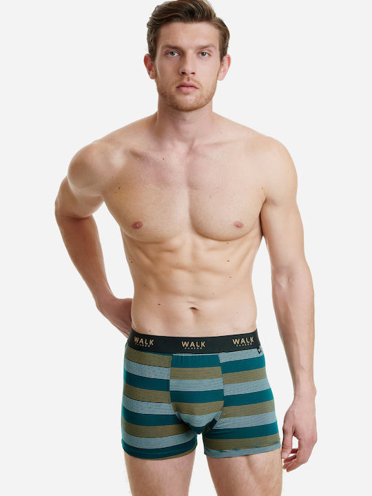 Walk Men's Boxer Green with Patterns