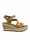 Level Anatomic Anatomic Women's Leather Ankle Strap Platforms Beige