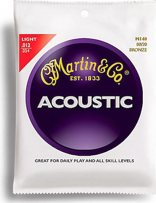 Martin Set of Bronze Strings for Acoustic Guitar M140 12 - 54"