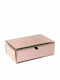 Casetă Pentru Bijuterii Din Sticlă Cu Oglindă Aurie 16x16x5.5cm