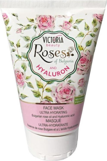 Victoria Beauty Roses & Hyaluron Μάσκα Ομορφιάς Προσώπου για Ενυδάτωση Με Άργιλο 100ml