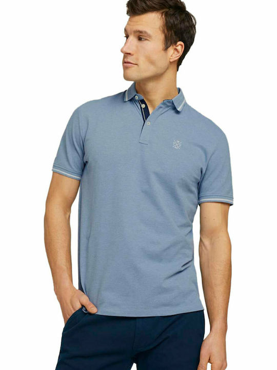Tom Tailor Ανδρικό T-shirt Polo Γαλάζιο
