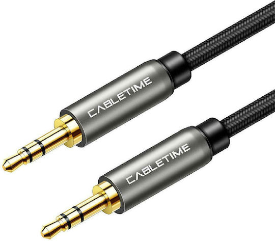 Cabletime Καλώδιο Ήχου 3.5mm male - 3.5mm male Μαύρο 3m με Επίχρυσους Ακροδέκτες AV311