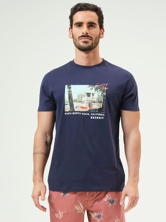 Basehit Men's Short Sleeve T-shirt Navy Blue