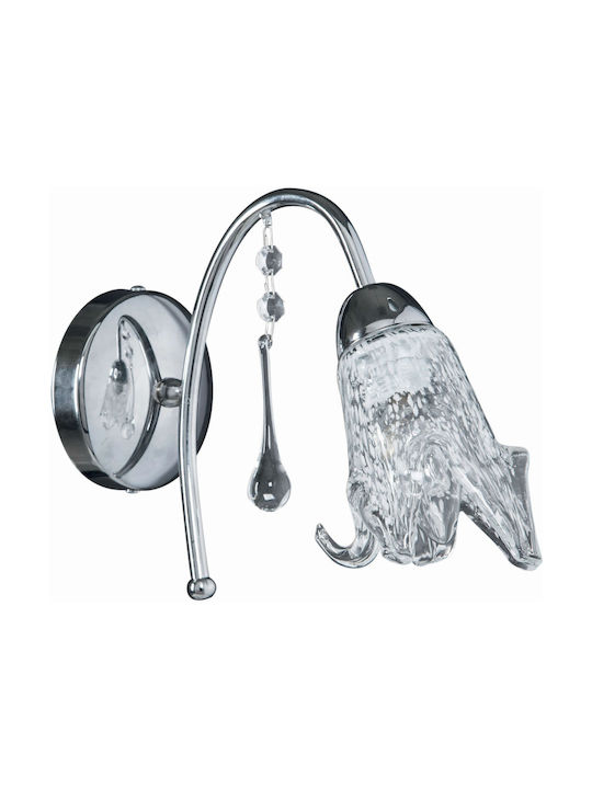 ArkoLight Klassisch Leuchte Wand mit Fassung E14 Silber 28x20x31cm