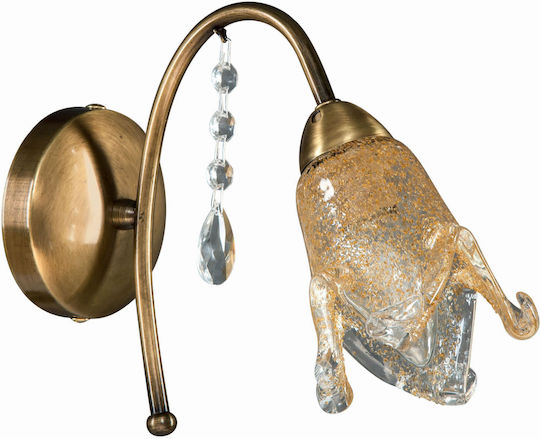 ArkoLight Vintage Leuchte Wand mit Fassung E14 Bronze 28x20x31cm
