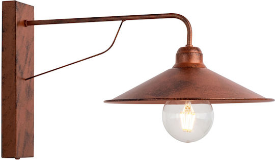 ArkoLight Industrielle Wandleuchte mit E27 Lampenbirnensockel Kupfer 40x30x40cm
