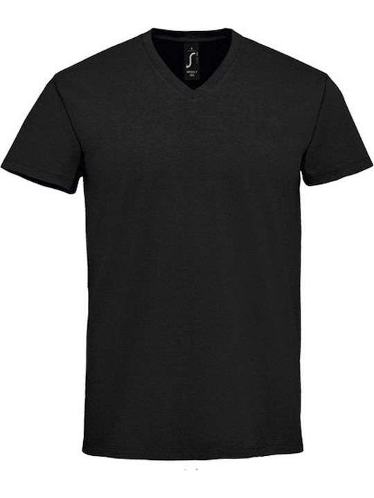 Sol's Imperial V Ανδρικό Διαφημιστικό T-shirt Κοντομάνικο σε Μαύρο Χρώμα