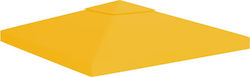 vidaXL Τετράγωνο Κάλυμμα για Κιόσκι Κίτρινο 3x3m 310gr/m²