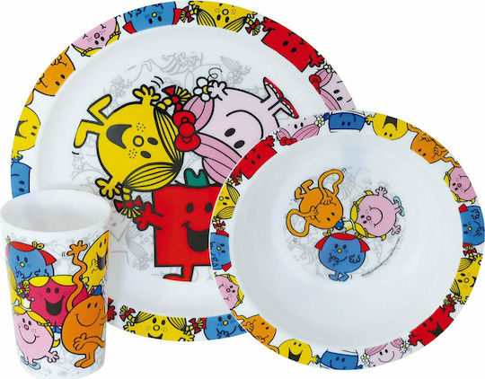 Ango Σετ Φαγητού Mr. Men & Little Miss από Πλαστικό Πολύχρωμο 3τμχ για 6+ μηνών