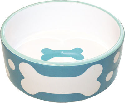Happypet Polka Dot Κεραμικό Μπολ Φαγητού & Νερού για Σκύλο Large σε Μπλε χρώμα 1.4lt
