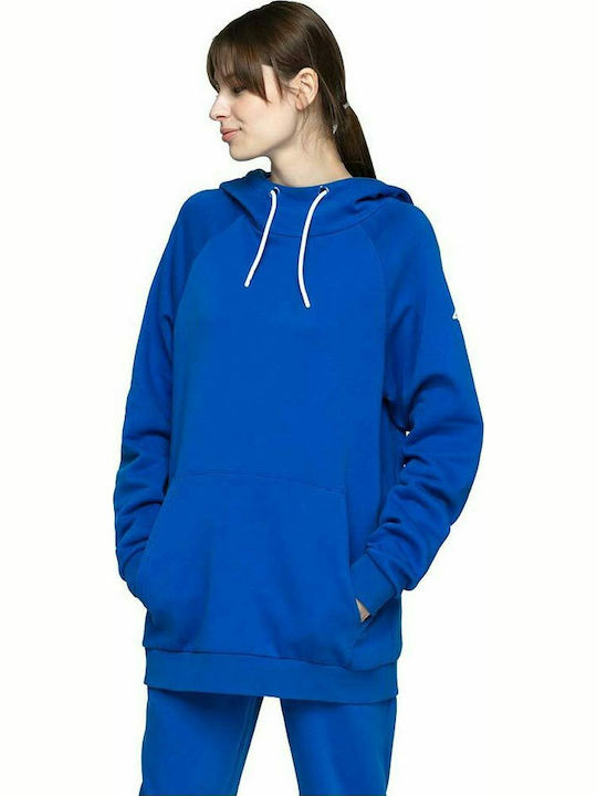 4F Women's Long Hooded Sweatshirt Blue NOSH4-BLD002-36S