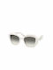 Prada Women's Sunglasses with White Plastic Frame and Gray Gradient Lens PR16WS 142130