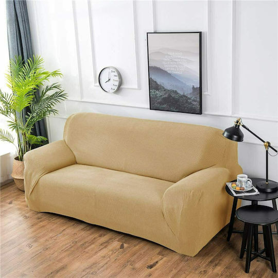 Ehome Elastic Cover Three Seater Sofa Beige 170x260cm