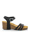 Anatomic Women's Leather Ankle Strap Platforms Black
