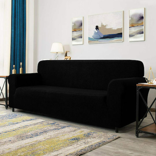 Ehome Elastische Abdeckung für Zweisitziges Sofa Black 85x180cm 1Stück EH-0533