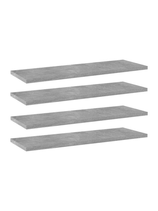 vidaXL Rechteckig Bücherregal aus Spanplatte in Gray Farbe 60x20x1.5cm 805226 4Stück