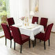Ehome Jacquard Elastic Cover for Chair Bordeaux 6 pcs 40εκ. 6pcs EH-0186