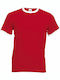 Fruit of the Loom Valueweight Ringer T Ανδρικό Διαφημιστικό T-shirt Κοντομάνικο Red/White