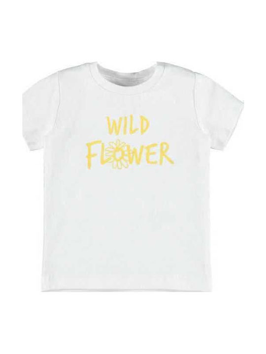Name It Wild Flower Παιδικό T-shirt Λευκό