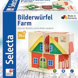 Holz Kinderpuzzle Κύβοι Φάρμα für 2++ Jahre 4pcs Selecta