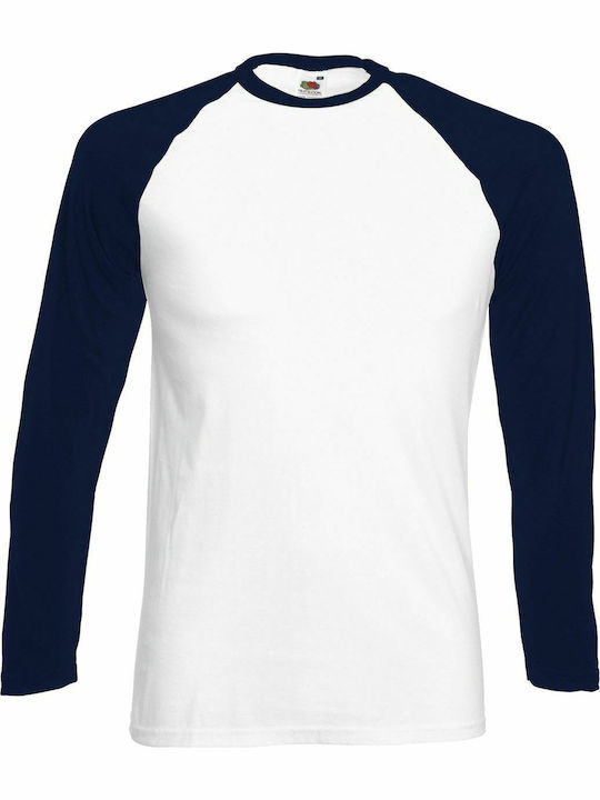 Fruit of the Loom Valueweight LS Baseball T Ανδρική Διαφημιστική Μπλούζα Μακρυμάνικη σε Χρώμα