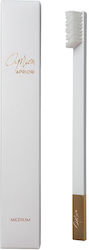 Slim Manual Toothbrush Medium White