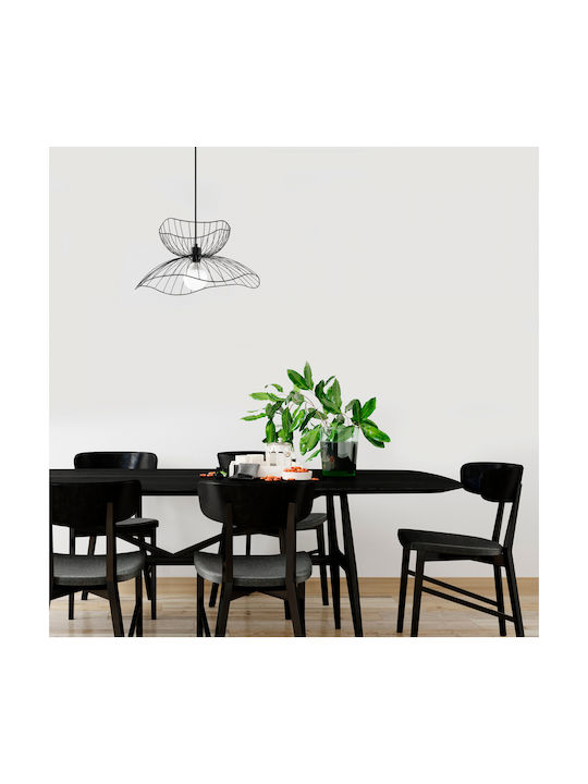 HomeMarkt Κρεμαστό Φωτιστικό Μαύρο Πλέγμα με Ντουί E27 50x50x121εκ.