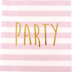 Party Napkins Pink Gold Party Napkins Pink 16.5x16.5cm. 20pcs